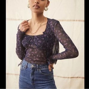 Urban Outfitters mesh floral cardigan